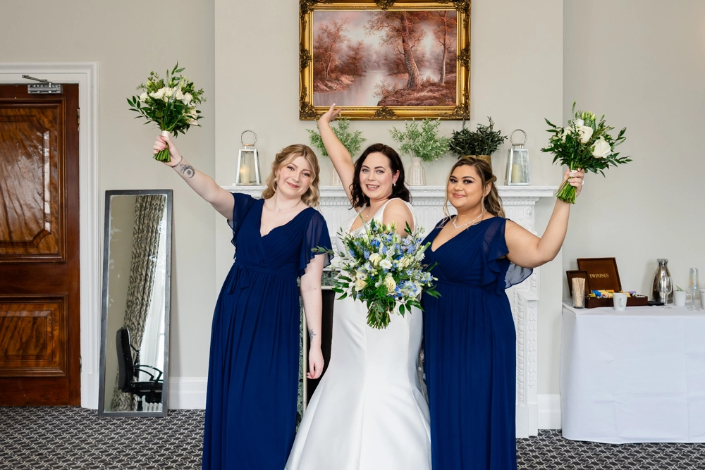 Bridal party celebration. Hunton Park wedding photographer.