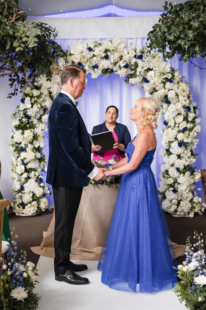 Hurley House Hotel wedding. Bride and groom during ceremony.