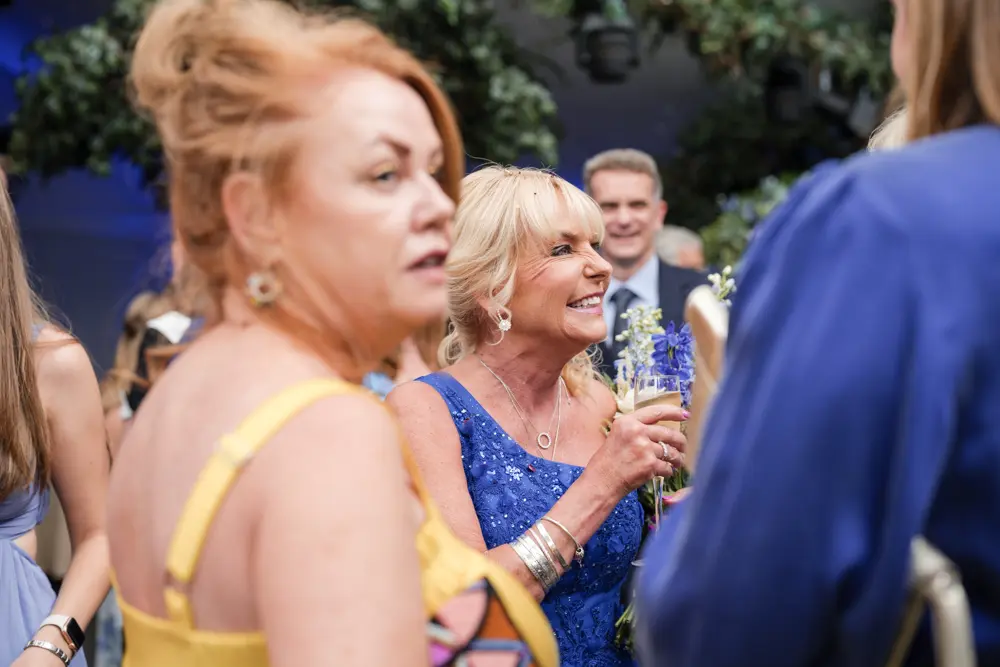 Hurley House Hotel wedding. Bride with guests.