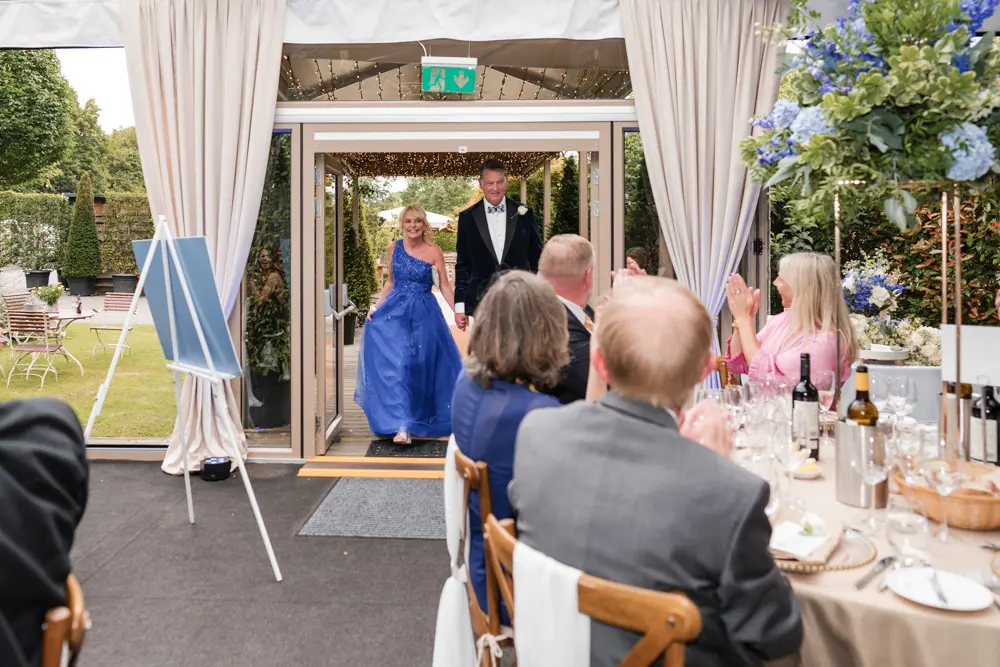 Hurley House Hotel wedding. Bride and groom arriving for reception.