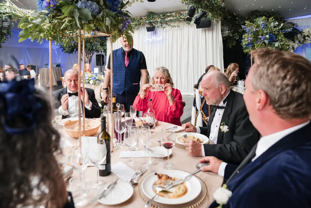 Hurley House Hotel wedding. Guests and magician.