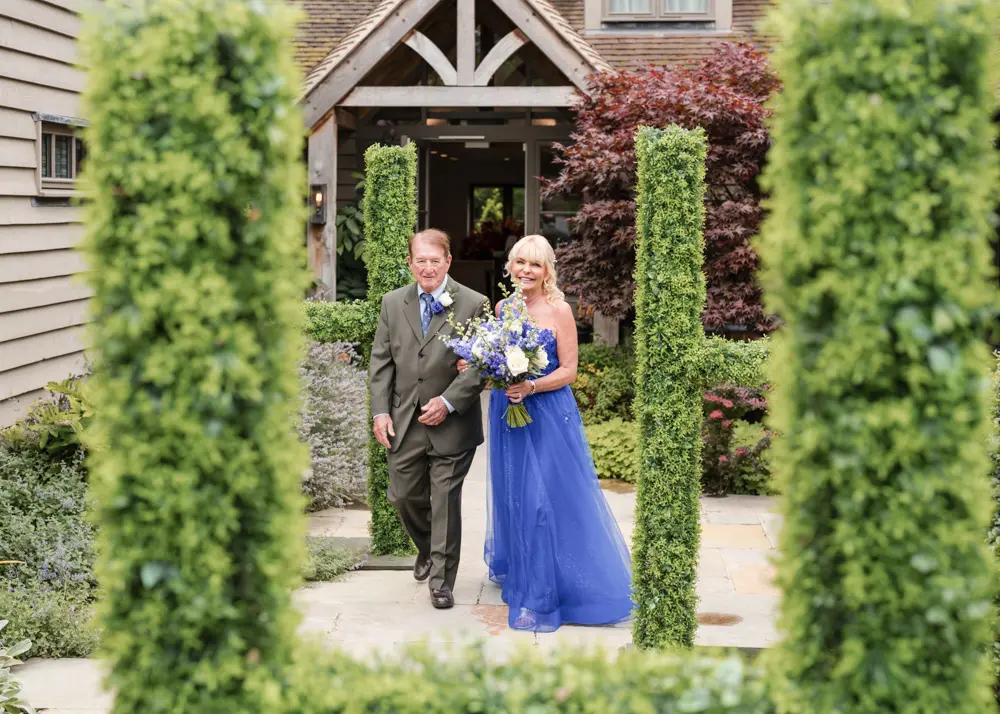Hurley House Hotel wedding. Bride arriving for ceremony.