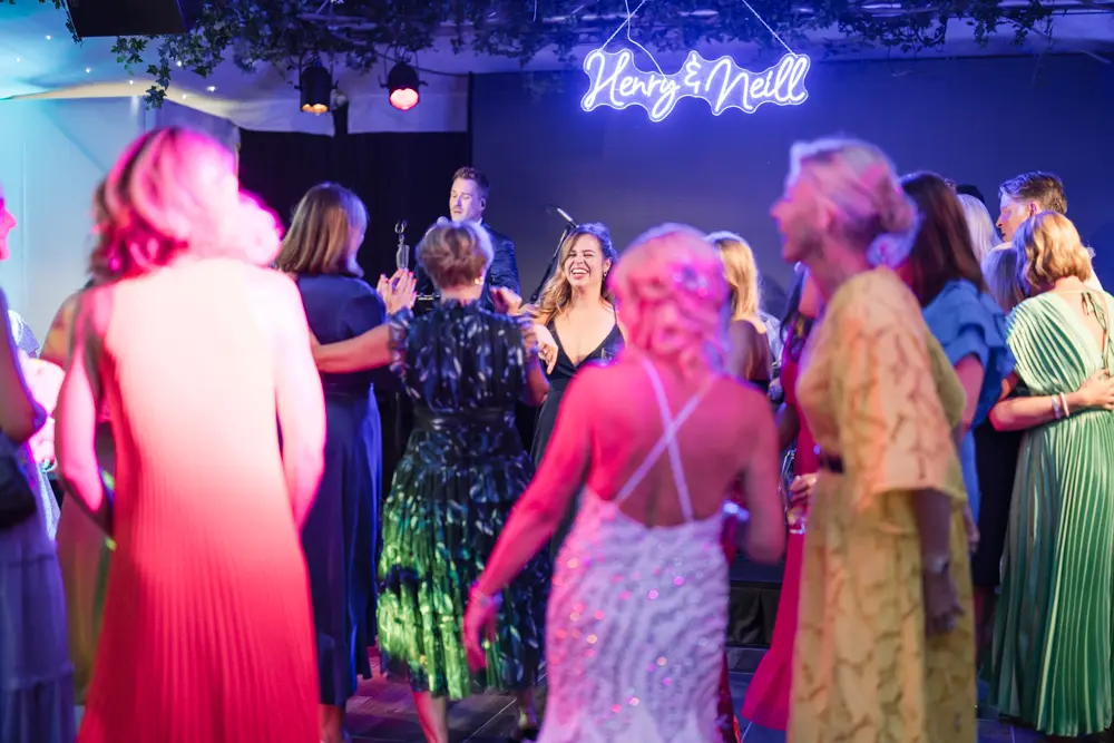 Hurley House Hotel wedding. Guests dancing.