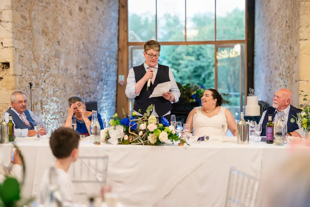 Notley Abbey Wedding photographer. Groom's speech.
