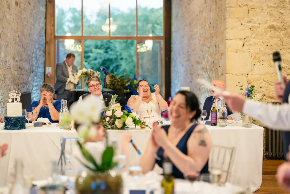 Notley Abbey Wedding photographer. speeches.