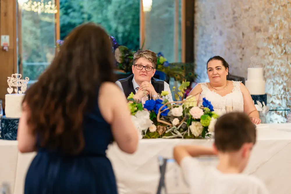 Notley Abbey Wedding photographer. Best woman speech.