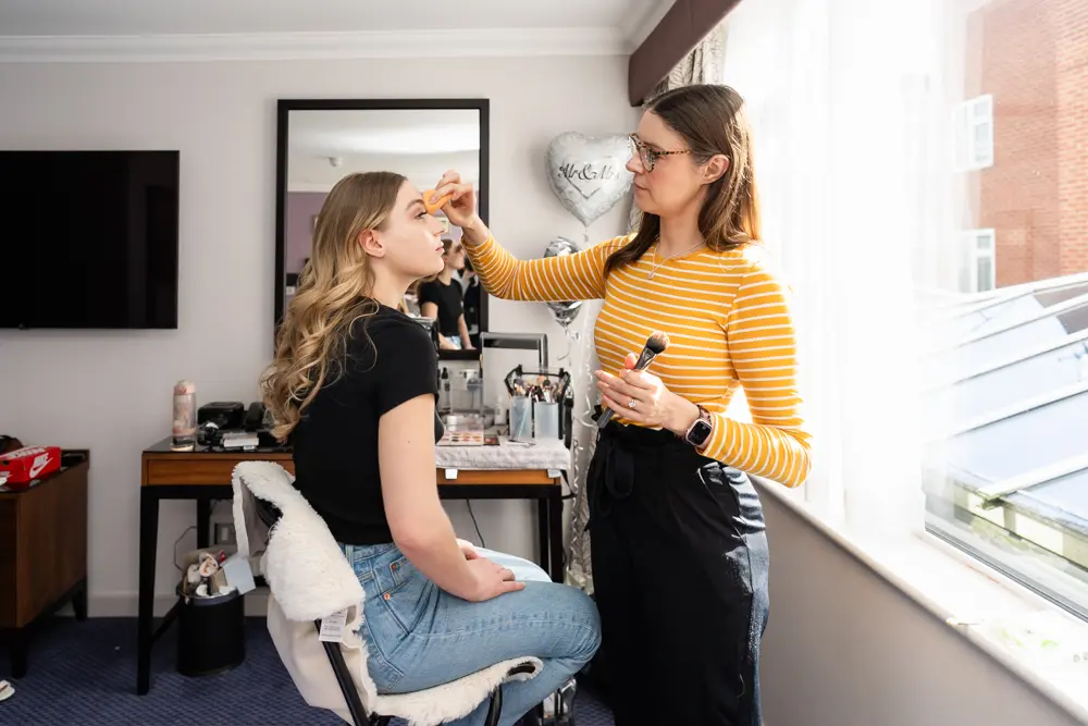 Bull Hotel wedding photography. Bridal prep.