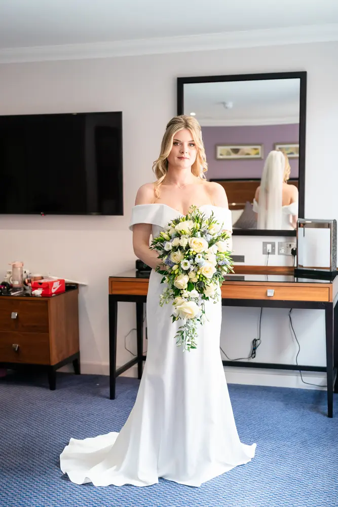 Bull Hotel wedding photography. Bride before ceremony.