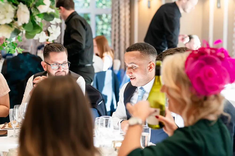 Bull Hotel wedding photography. Guests await arrival of bride and groom