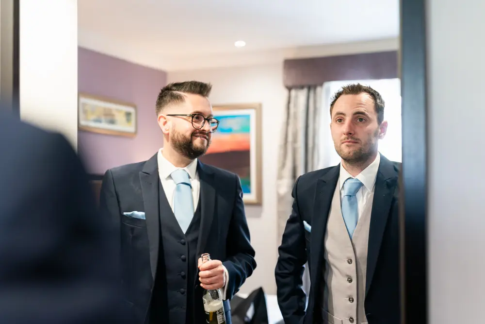 Bull Hotel wedding photography. Groom prep.