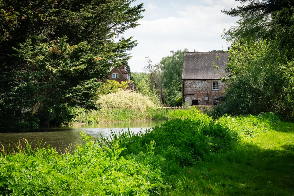 The Old Mill Wedding Photography. View of the Mill from rear tow path.
