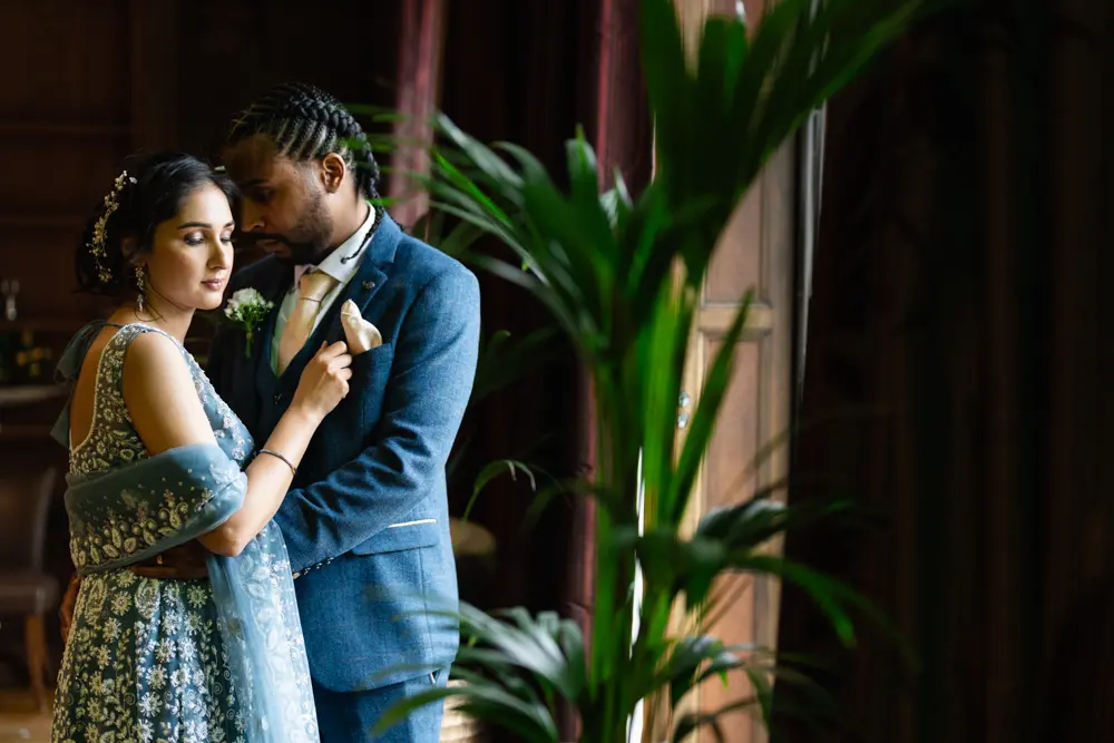 Bride and groom at Milton Hill House in Steventon, Oxfordshire wedding photographer