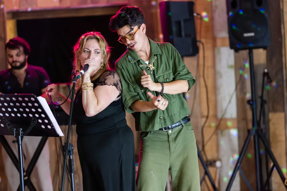 Notley Tythe Barn Wedding Photography. live band playing