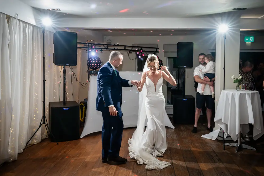Stoke Place wedding photographer. bride and groom first dance.