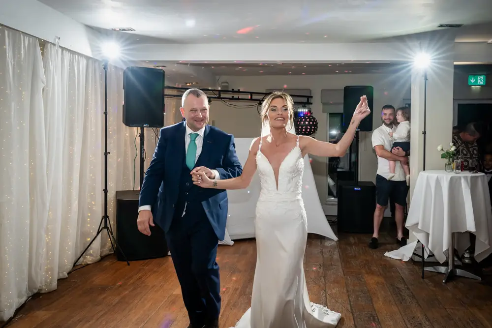 Stoke Place wedding photographer. bride and groom first dance.