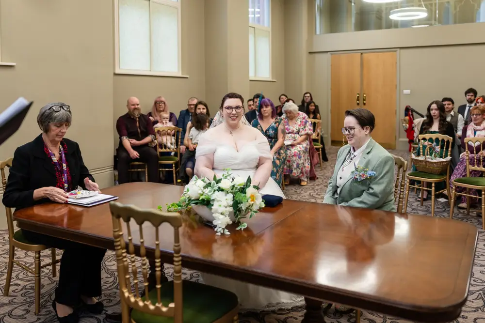 Reading Town Hall wedding photographer. wedding ceremony at the town hall.