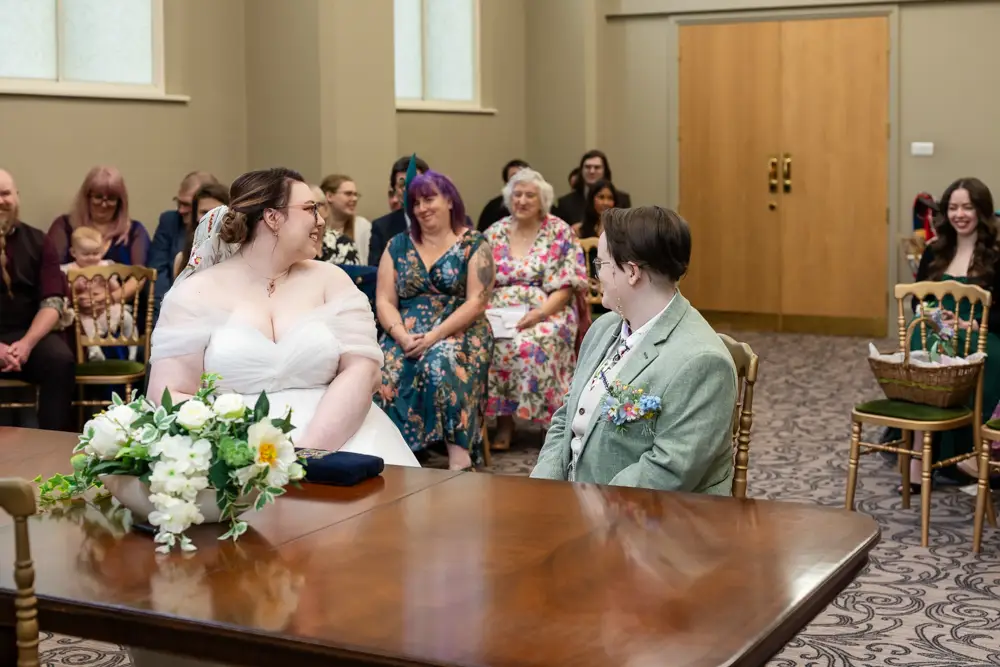 Reading Town Hall wedding photographer. wedding ceremony at the town hall.
