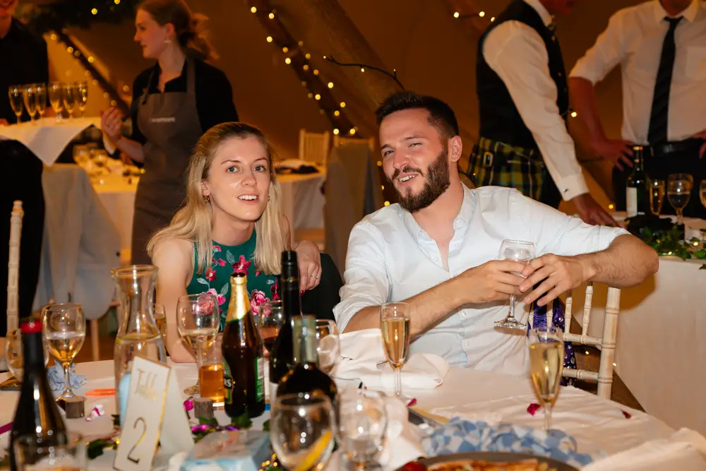 Oxfordshire Wedding Photographer. Guests at Dovecote Events.