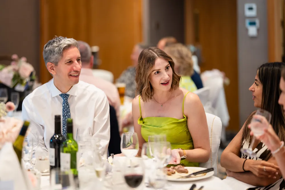 Candid guest photos during wedding breakfast. Bull Hotel Wedding Photographer.