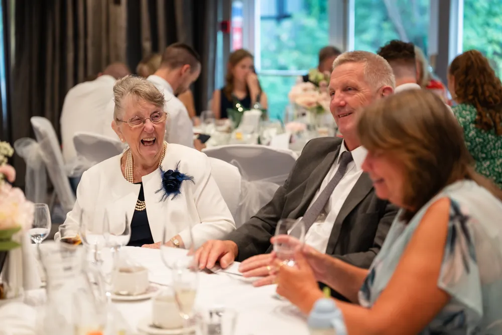 Candid guest photos during wedding breakfast. Bull Hotel Wedding Photographer.