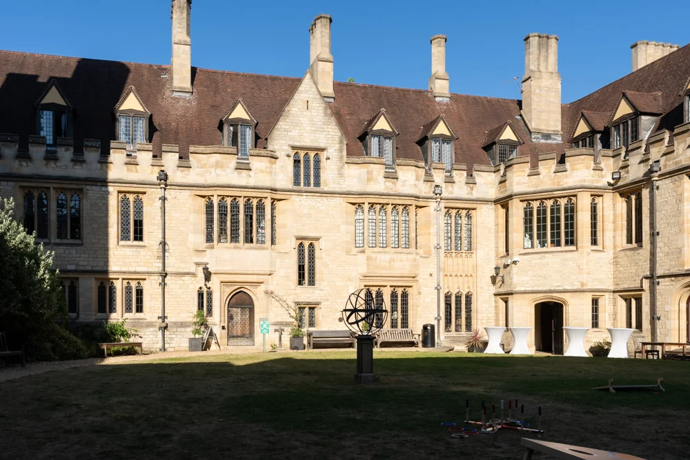 St Cross College wedding photographer. View of the college from the Blackwell Quad.