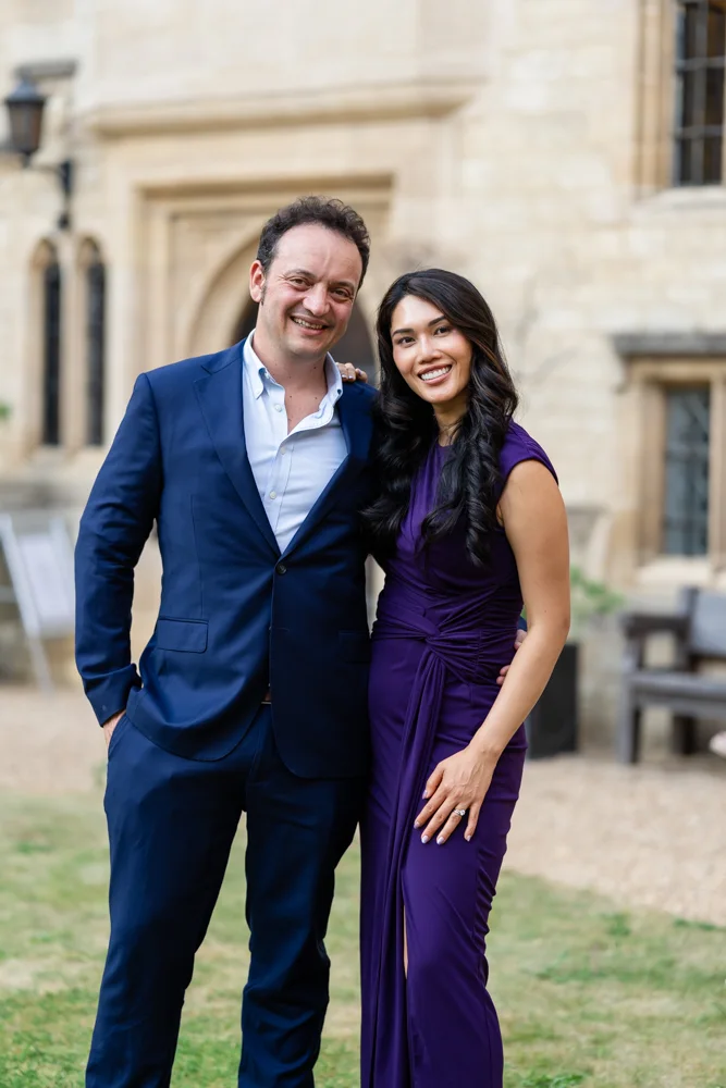 St Cross College wedding photographer. Guest photos in the Blackwell Quad.